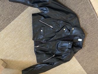 H&M Divided Black Faux Leather Moto Jacket
