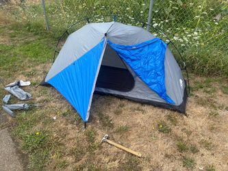 Gray and Blue Dome back pack Tent