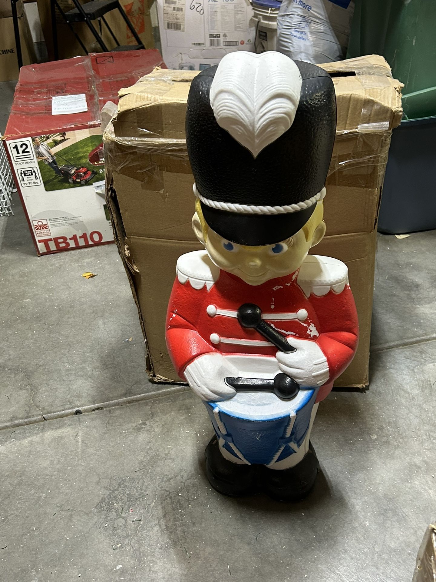 Christmas Blow Mold Drummer Boy Soldier Red And Blue