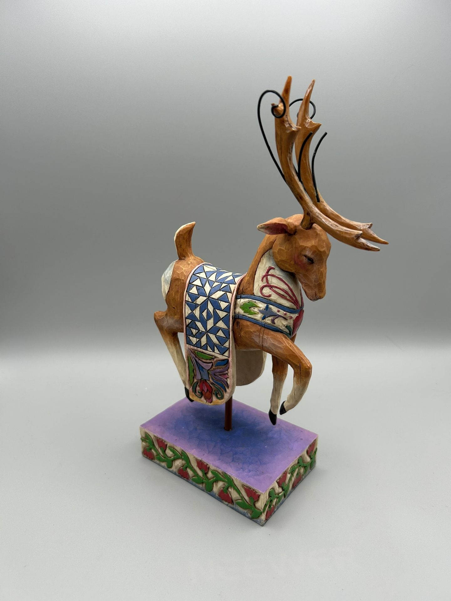 Jim Shore 2004 “Dash Away” Reindeer Blue Blanket Figurine. Perfect Condition!