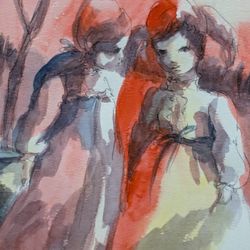 Original Watercolor Artwork. Artist Signed. Matted & Framed 