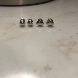 2 Piece Silver Heart And Pearl Earrings 