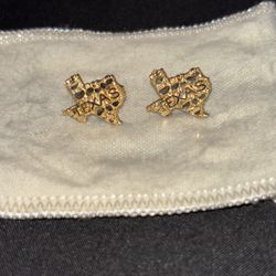 10k Texas Gold Nugget Earings