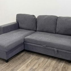 Gray Sleeper Sectional Couch - Free Delivery 🚚 