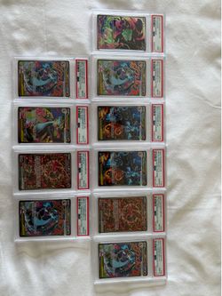 Rare graded Pokemon slabs 8-1 with loose hits and brand new binder with cards