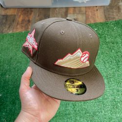 Exclusive SOLD OUT Colorado Rockies 59fifty New Era Fitted Mocha Coffee Brown Hat with Red UV Not Hat Club  •SOLD OUT EXCLUSIVE LIMITED RELEASE    •SO