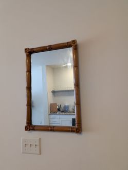 Wood framed mirror
