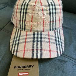 BURBERRY X SUPREME PINK CAP