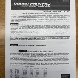 Rough Country 2025 Ram 1500 Lift Kit 6”