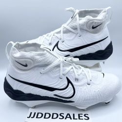 Nike Alpha Huarache NXT White Black Metal Baseball Cleat DJ6517-101 Men’s