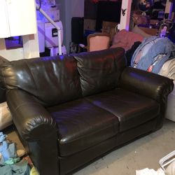 Brown Leather Couch really nice shape!