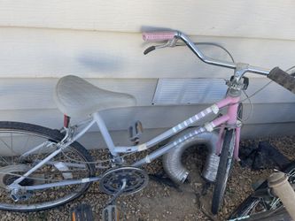 Girls Pink And Gray Bike