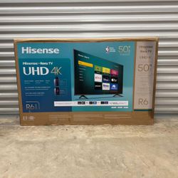 Hd399 50” Hisense smart Roku 4k led Uhd tv floor model 