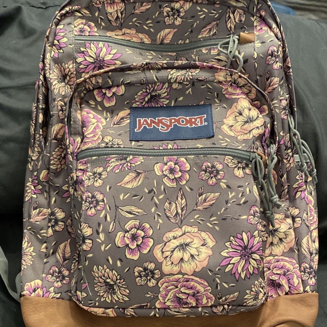 Jansport grey cheap floral backpack