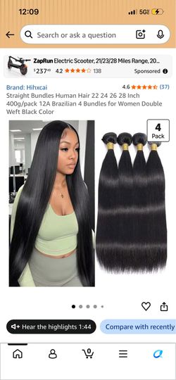 18 20 22 24 in. 4 pack Brazilian Human hair