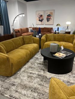 Contemporary style Sofa set features Rounded shelter arms & Channel back detailing