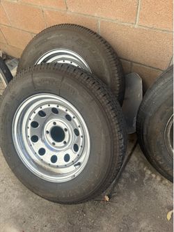 5x4.5 trailer wheels  and tires chrome