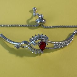 AD-Diamond Bracelet Silver-ruby
