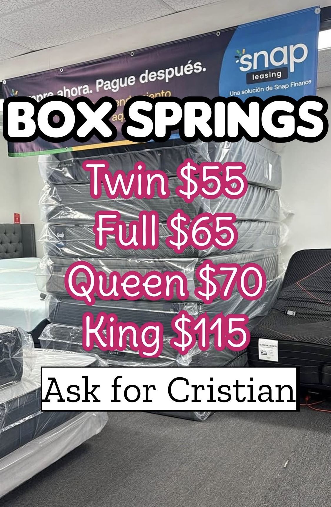 Box Springs Twin box Full box Queen box King box Bases para colchon Box spring