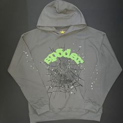 Sp5der Grey/Green Hoodie