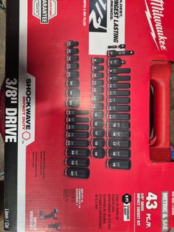 Milwaukee Shockwave 3/8" Drive 43-Piece Impact Socket Set