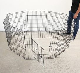 Brand New $39 Dog Playpen 8-Panel, Each Panel 24” Tall X 24” Wide Pet Exercise Fence Crate Kennel Gate