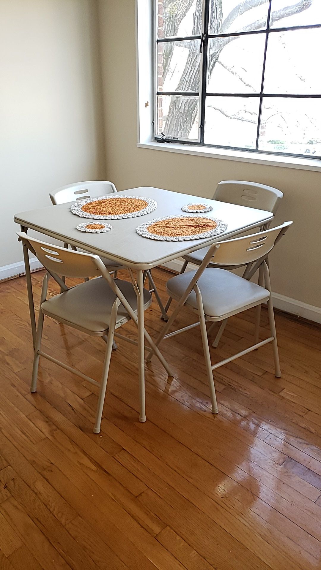 Folding table and 4 folding chair set