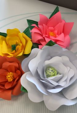 HUGE paper flowers for wedding shower baby shower or backdrop