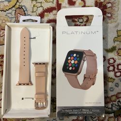 Platinum Leather Band for Apple Watch 38mm and 40mm - Pink (PT-AWB44PKL)