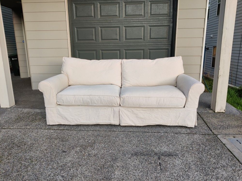 Restoration Hardware Grand-Scale Roll Arm Slipcover Sofa - Delivery Available