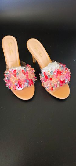 Vigo Fiore Lucien-1 Crystal Embellished Mules Size 5.5