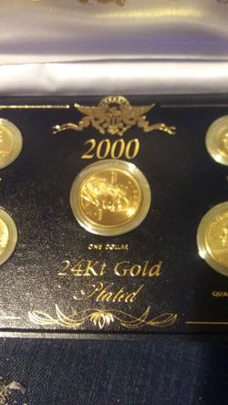 2000 24k. gold plated us mint set