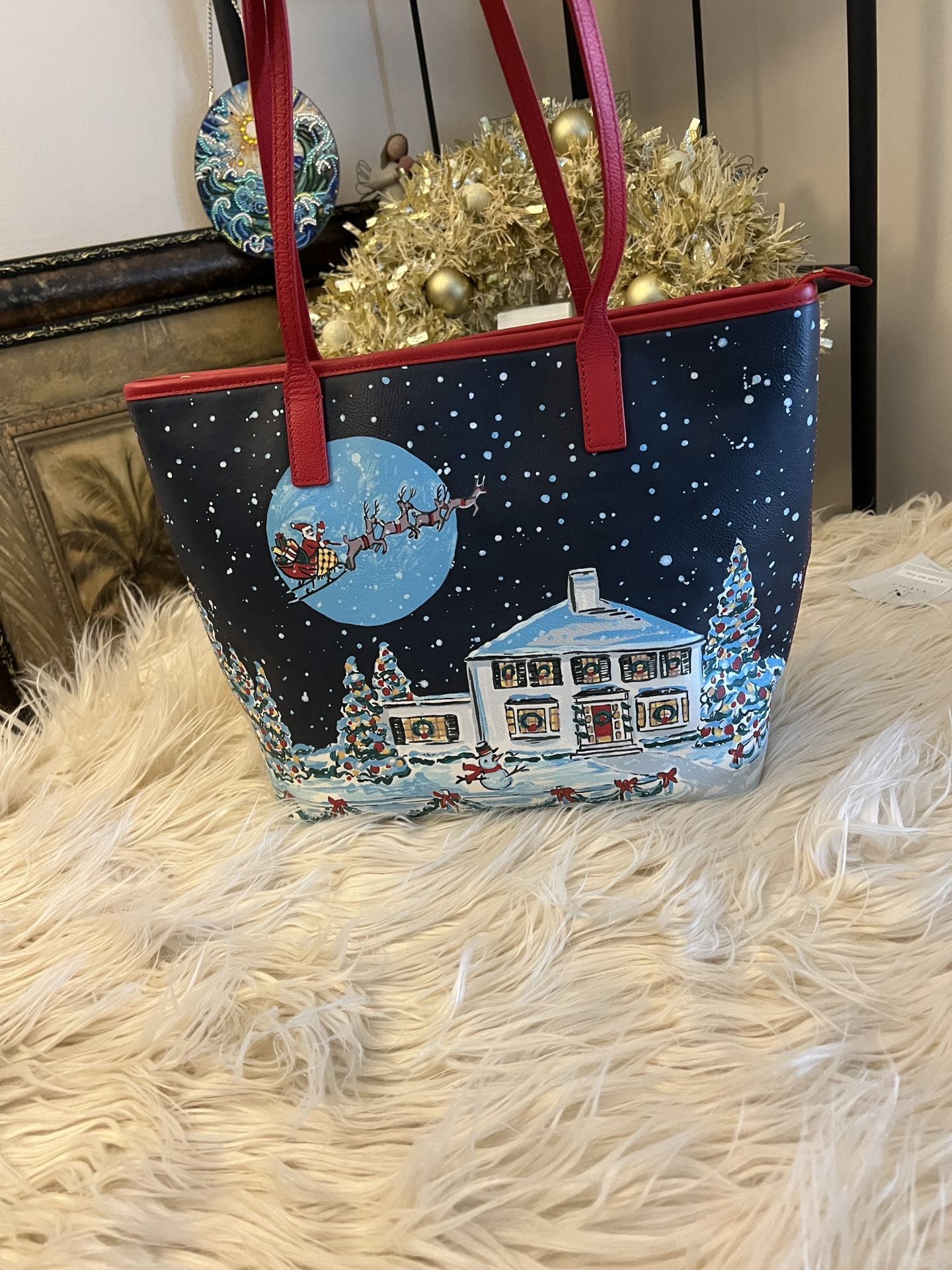 Talbots Christmas Themed Tote Bag
