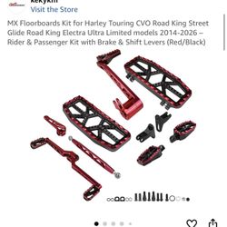 MX Floorboards Kit for Harley Touring CVO Road King Street Glide Road King Electra Ultra Limited models 2014-2026 – Rider & Passenger Kit with Brake &