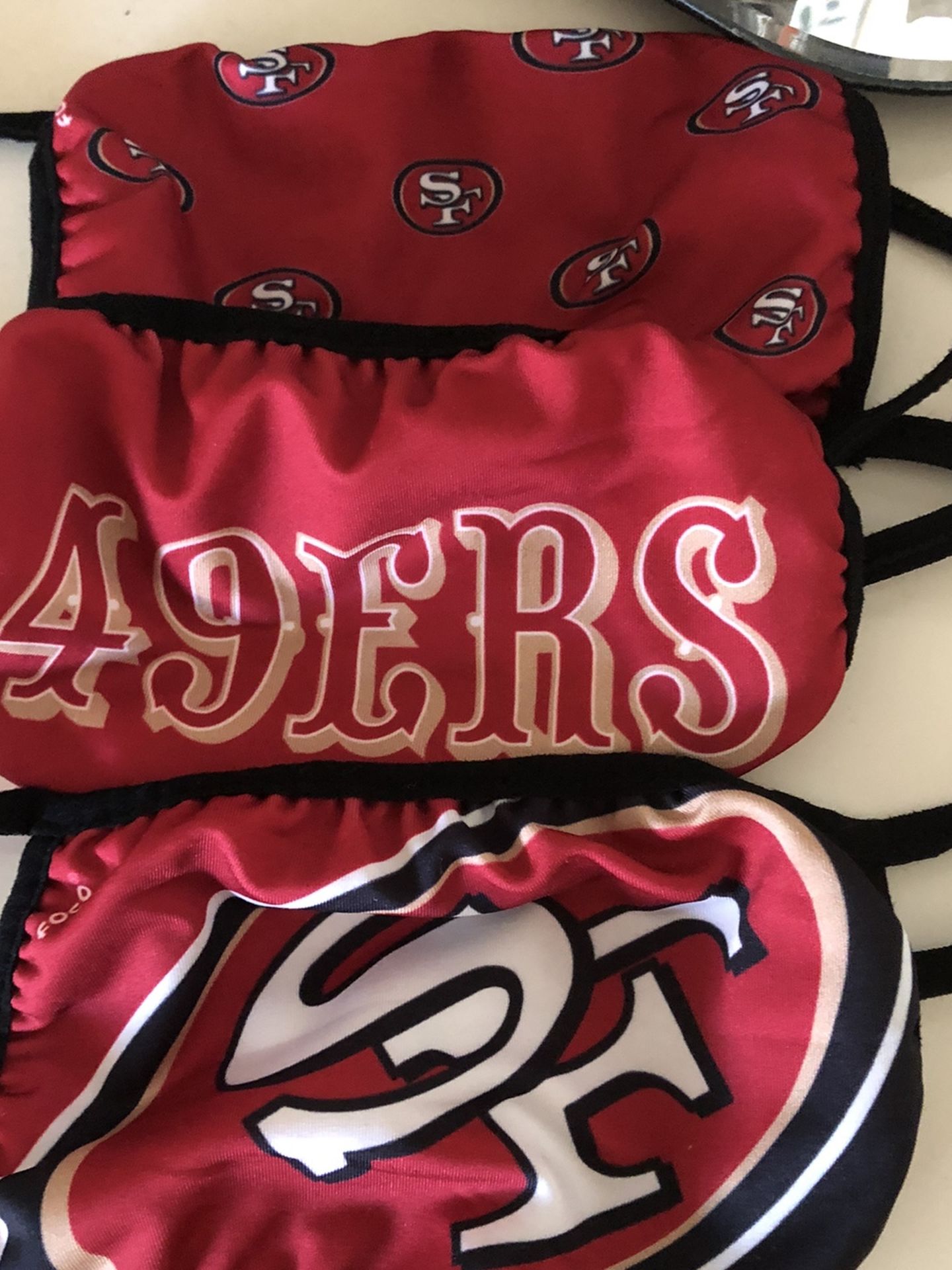 49ers Geniune NFL Face Covering / Masks New Never Worn Adult Size Selling The 3 Pack For Only $10!!!!!!!!!!