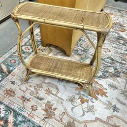 Vintage Rattan Foyer Table 