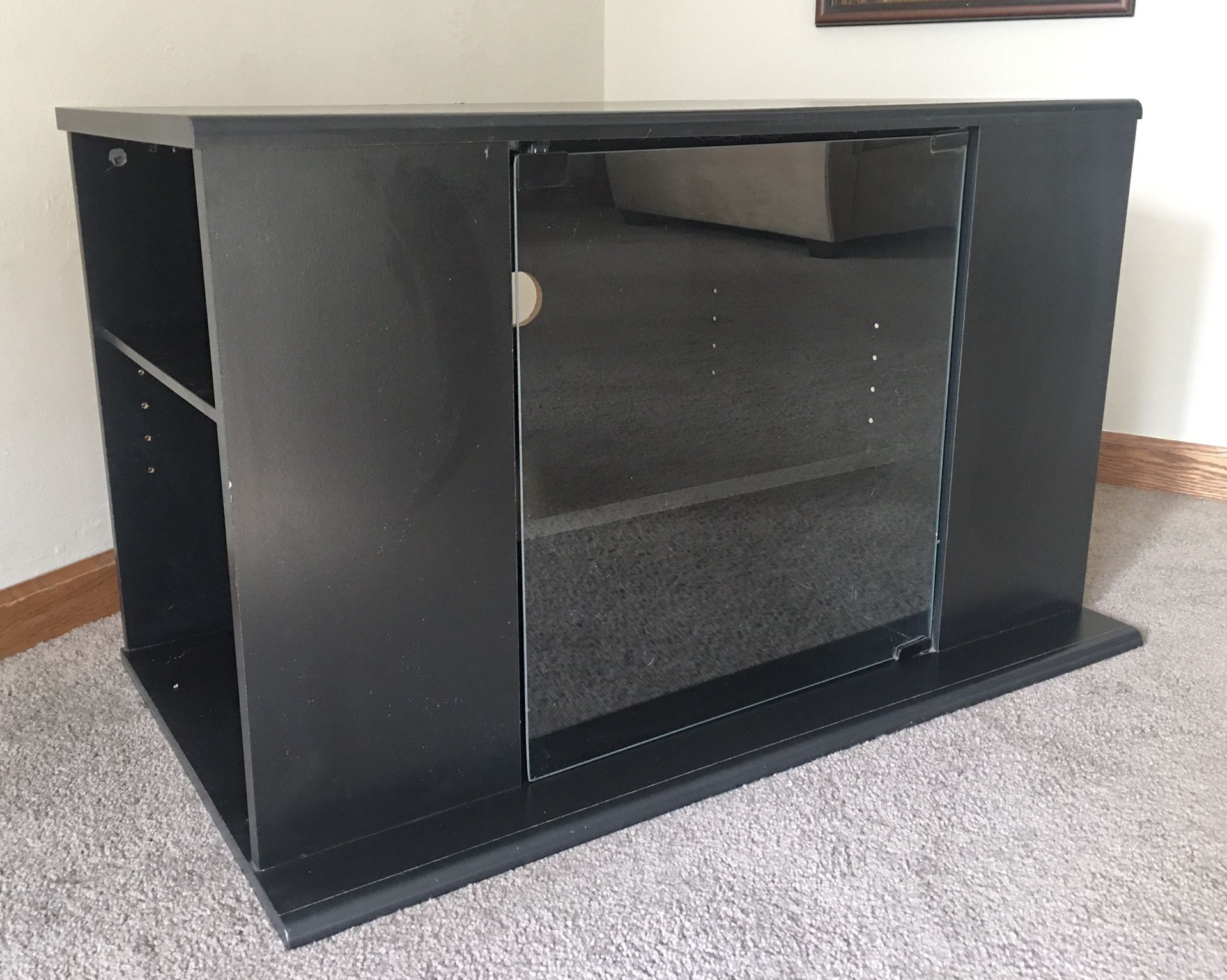 Black TV Stand Excellent Condition Media Storage