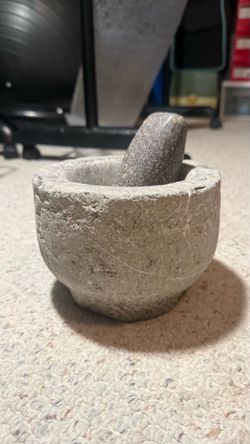 heavy stone mortar and pestle