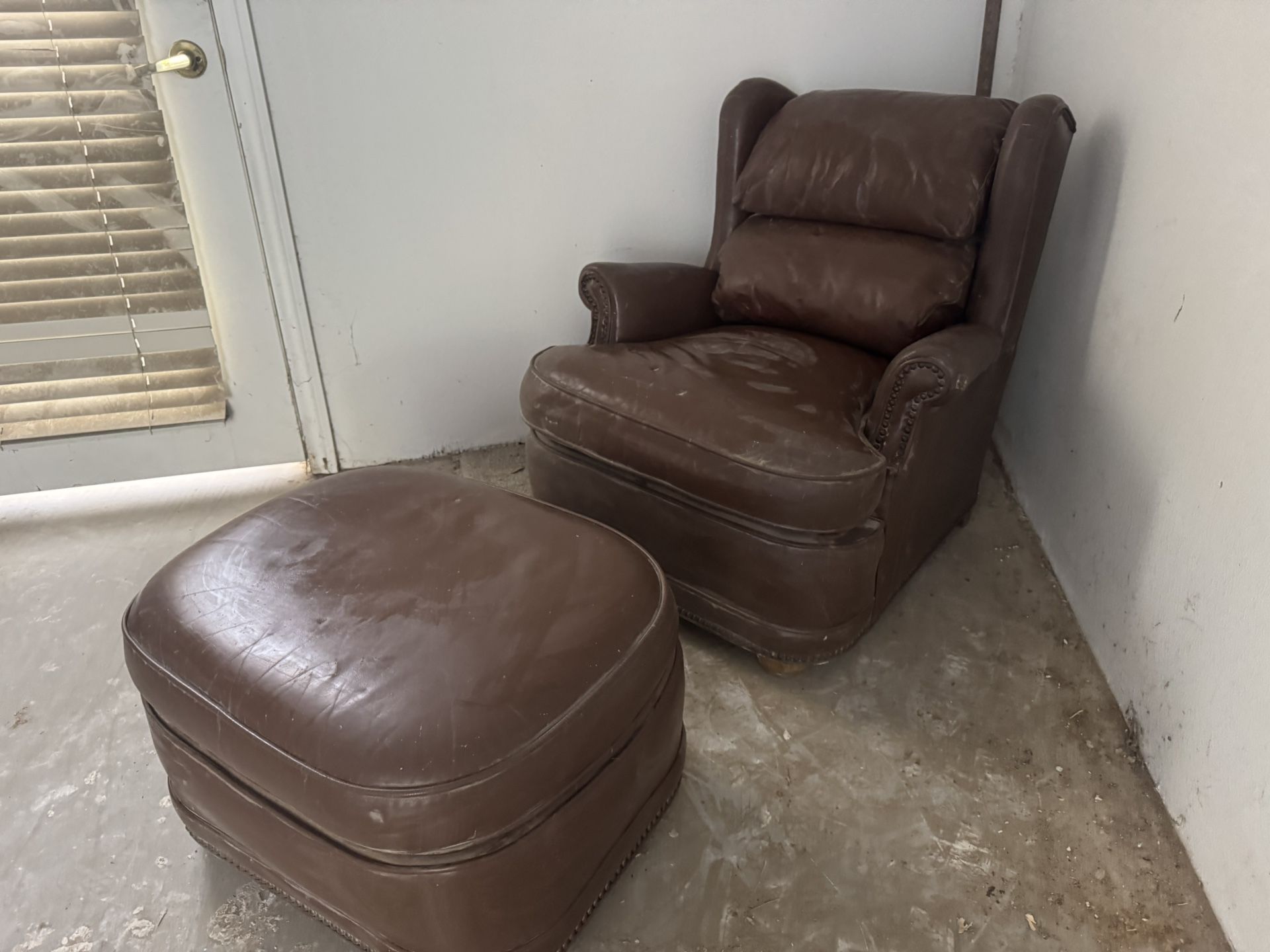 Leather Chair Ottoman