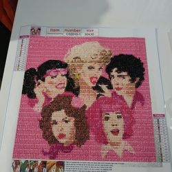 Grease pink ladies handmade dimond art