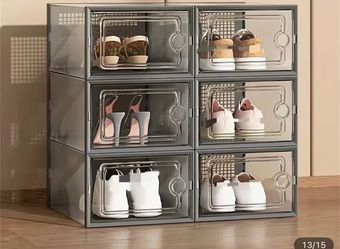 black plastic  Shoe Container - Suitable for All Shoe Types -