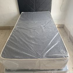 Twin Size Bed Frame With Mattress Set. All New Furniture And Free Delivery Free Installation 