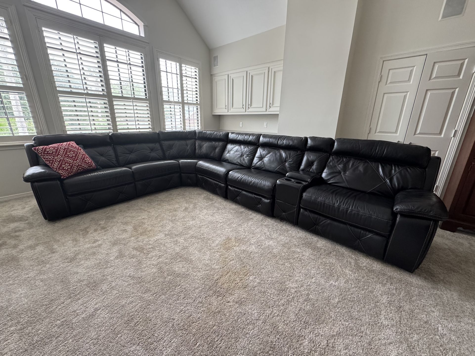 Sectional - Black Leather