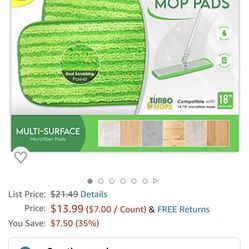 Microfiber mop pads 2-18 inch 