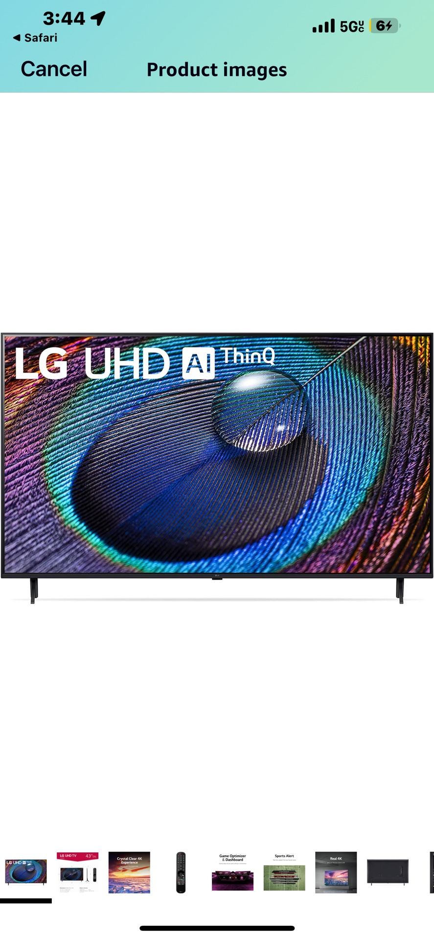 Brand New In The Box LG 43” Think Tv
