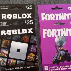 $90 for all both fornite cars $50 and $40 for the roblox 