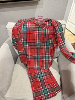 Youth Girls Size 14 Plaid Christmas Pjs 