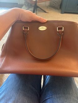 Coach Brown Pebbled Leather Satchel / Tote Bag