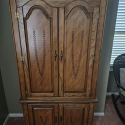Oak Bedroom Set - King Bed, Dresser, Armoire
