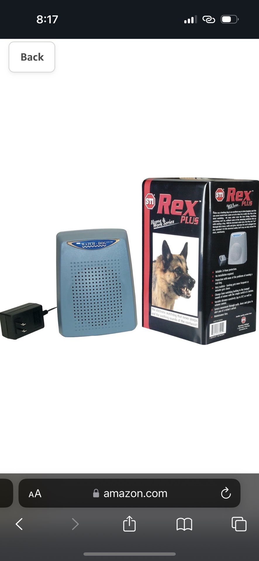 Safety Technology International, Inc. ED-50 Rex Plus Electronic Watchdog, Barking Dog Alarm